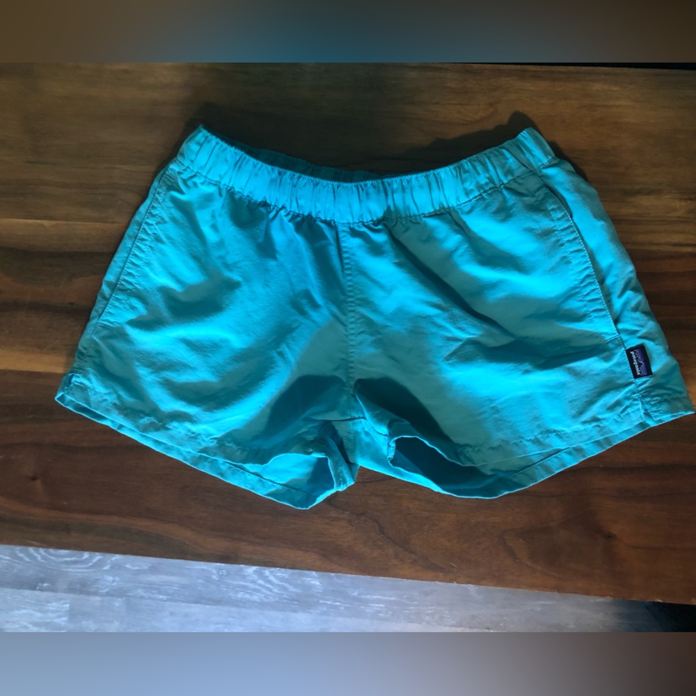 Patagonia 2 1/2” Barely Baggies Turquoise Shorts Hiking outdoor Nylon Small